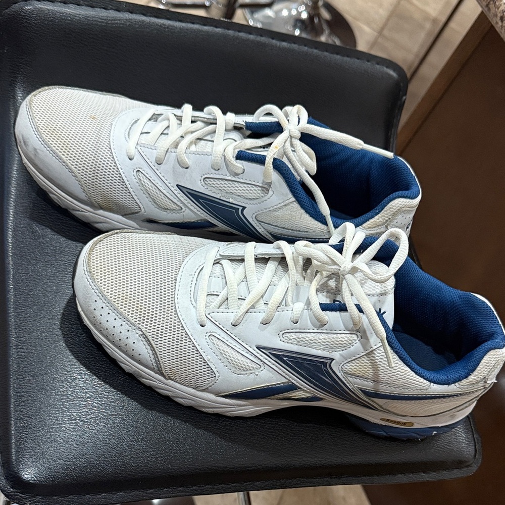Reebok White and Navy Athletic Shoes